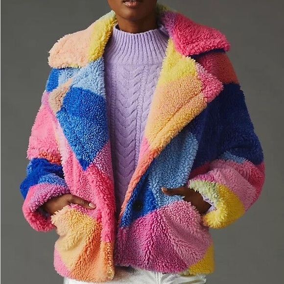 [BLANKNYC] Colorblock Teddy Coat - Picture 2 of 5